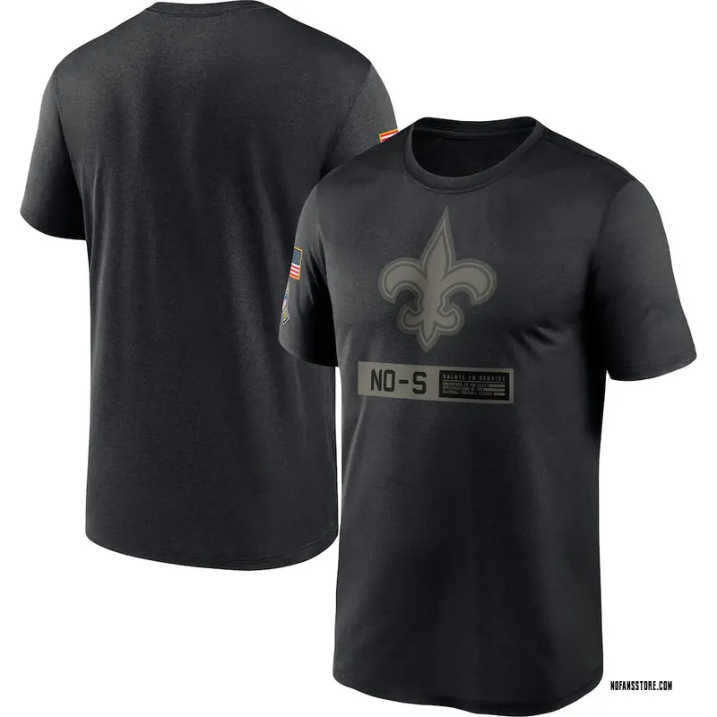 Men's Black New Orleans Saints 2020 Salute to Service Team Logo Performance T-Shirt